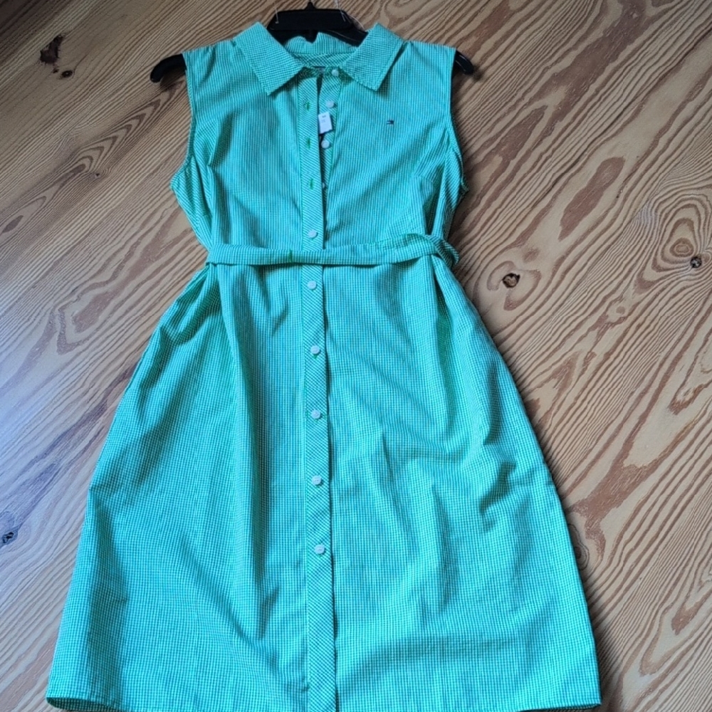 Tommy Hilfiger Green Button-Up Midi Dress